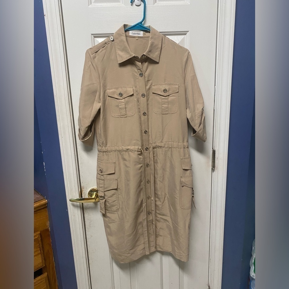 Calvin Klein Classifications Khaki Safari Dress size M